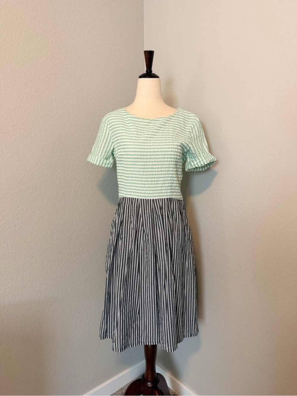 Fervour for ModCloth Mixed Stripe Seersucker Fit & Flare Dress